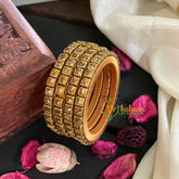 Kids Silk Thread Kundan Bangle-Gold-G4921